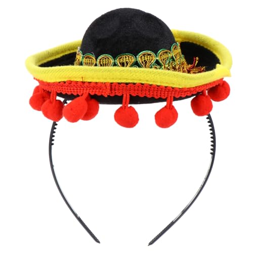 DRESSOOS Mexikanischer Mini Haarreif Sombrero Karneval Kopfschmuck Leichtes Stirnband Für Kostümparty Foto Requisiten Fasching Zubehör Für Erwachsene von DRESSOOS