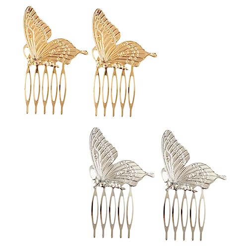 DRESSOOS Modellier-Haarspange 4 Stück Legierung Haar-Accessoires schicke Haarspangen für Mädchen seitliche Haarklammern Gold DRESSOOS Modellier-Haarspange 4 Stück Legierung Haar-Accessoires schicke Haarspangen für Mädchen seitliche Haarklammern Gold von DRESSOOS