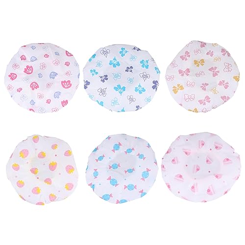 DRESSOOS Modische Duschhaube Für Damen 12-teiliger Cartoon-badehut Aus Pvc Leicht Zu Tragen Ölbeständig von DRESSOOS