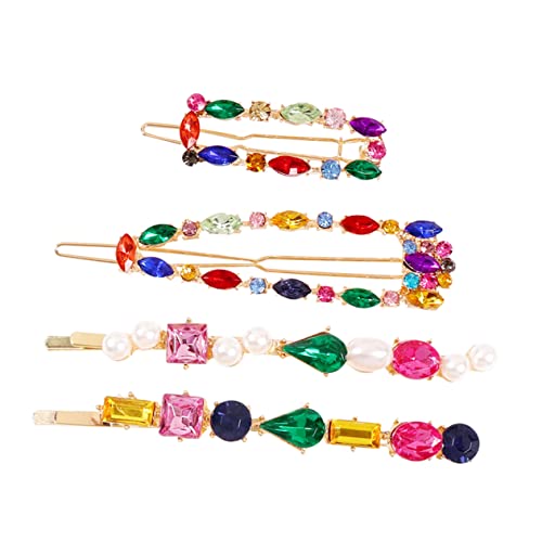 DRESSOOS Modisches Haar-accessoire-set 4-teilig Legierung Strass-haarnadeln Clips Haarnadeln Strasssteine ​​für Mädchen von DRESSOOS