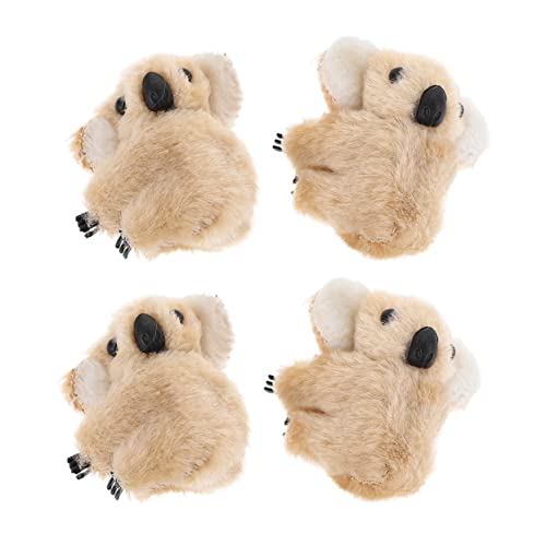 DRESSOOS Koala Haarspangen 4 Stück Plüsch Clips Für Mädchen Kawaii Haarschmuck Haarnadeln Für Kinder Haar Accessoires Mit Koala Motiv von DRESSOOS