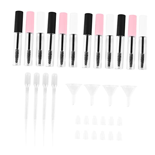 DRESSOOS 10 Ml Nachfüllbare Mascara-tuben Leeres Set 32-teilig Beinhaltet 12 Tuben 12 Kappen 4 Trichter 4 Tropfer Zufällige Farbe von DRESSOOS