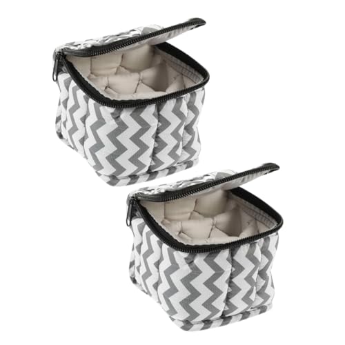 DRESSOOS 9 Fach Nagel Lagerung Tasche Dual Zipper 2 Pack Fingernagel Organizer Fall Reise Größe Hause von DRESSOOS