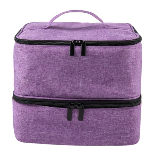 DRESSOOS Nagellack Organizer Tragetasche Wasserfester Kosmetikaufbewahrungsbeutel Mit Doppelschicht Für Nagellackflaschen Für Reisen Und Unterwegs Elegantes Design von DRESSOOS