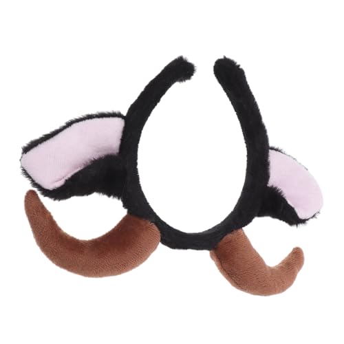DRESSOOS Horn-stirnband Mit Schaf-ohren-design Leichtes Und Flexibles Stirnband Aus Plüschmaterial Passend Für Kostüme Und Accessoires Bei Halloween Und Partys von DRESSOOS