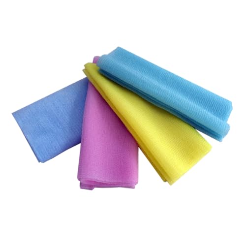 DRESSOOS Nylon-rückenwaschtuch Peeling-badetuch Zum Entfernen Abgestorbener Haut 4 Stück Verschiedene Farben von DRESSOOS
