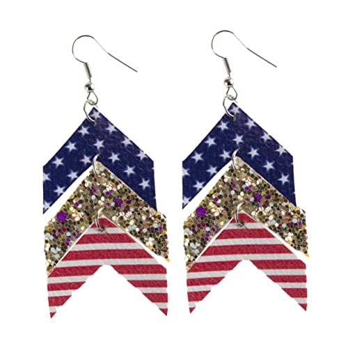 DRESSOOS Ohrringe Damen Flaggen Streifen Tropfen Ohrschmuck Allergiefrei Modisch Elegant für Party und Alltag von DRESSOOS
