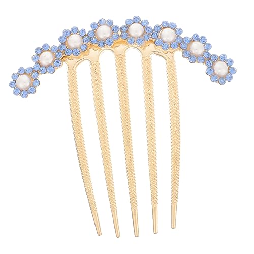 DRESSOOS Perlhaar-Seitenkamm Haarkamm-Clip Haar Klammern Haarspangen hairpin Haarklammer Strasssteine Haarkamm mit Strass dekorative Haarkämme Mädchen Haarnadel Haare hoch Haarschmuck Braut von DRESSOOS