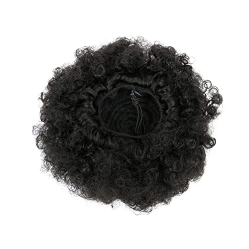 DRESSOOS 2stücke Afro-wrap Kurz Lockig Kordelzug Puff Pferdeschwanz Dutt Verlängerung Für Mädchen Frauen Aus Kunstfaser Mit Verstellbarer Dauergewellt Waschbar von DRESSOOS