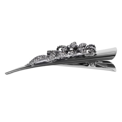 DRESSOOS Retro Großer Strass Metall Horn Clip Stirnband Entenschnabel Clip Kristall Haar Accessoire (Stil Vier Tintenblau) Haarspange Strass Haarschmuck Haarschmuck Für Mädchen von DRESSOOS