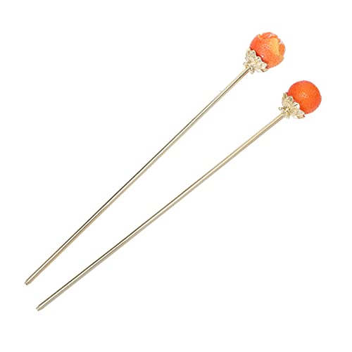 DRESSOOS 2stücke Retro Persimmon Orange Haarnadeln Für Damen Haaraccessoires Für Alltag Und Besondere Anlässe Geeignet Für Hochzeiten Und Partys Hochwertigem Material Gefertigt von DRESSOOS