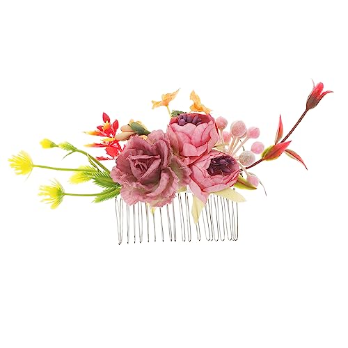 DRESSOOS Braut Haarspange Rosenhaarkamm Haarschmuck für Mädchen Blumen für Haare Haarnadel Tiara Brautkopfschmuck für die Hochzeit Brauthaarkamm Abschlussball Zubehör Blumenkopfschmuck pp von DRESSOOS