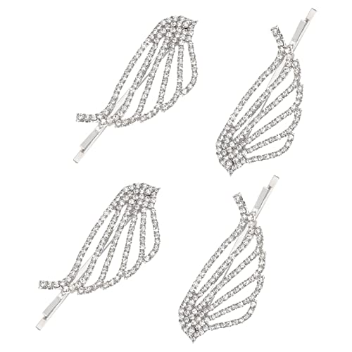 DRESSOOS 4stücke Flügel Haarnadeln Mit Strasssteinen Seitliche Haarspangen Haarclip Für Mädchen Styling Clip Party Hochzeit Kostüm von DRESSOOS
