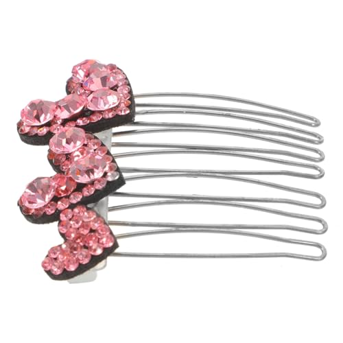DRESSOOS Haarkämme Mit Seitlichen Strasssteinen Herzförmige Kristall-clips Braut-haarspangen Für Frauen Modisches Haar-accessoire von DRESSOOS