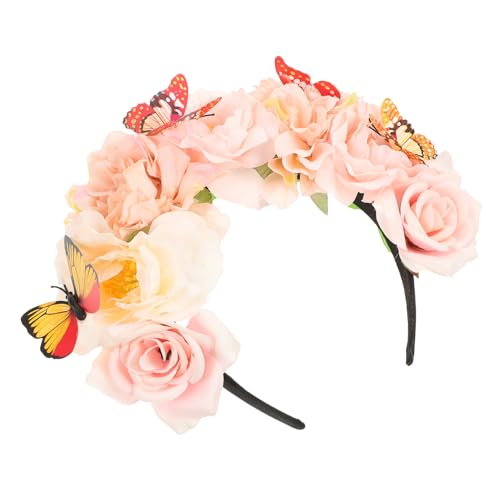 DRESSOOS Stirnband aus künstlichen Blumen schmetterlings-stirnband-teeparty hochzeits-fascinator-hut Haarschmuck Tiara Schmetterlings-Stirnband für Frauen Gothic-Accessoires von DRESSOOS