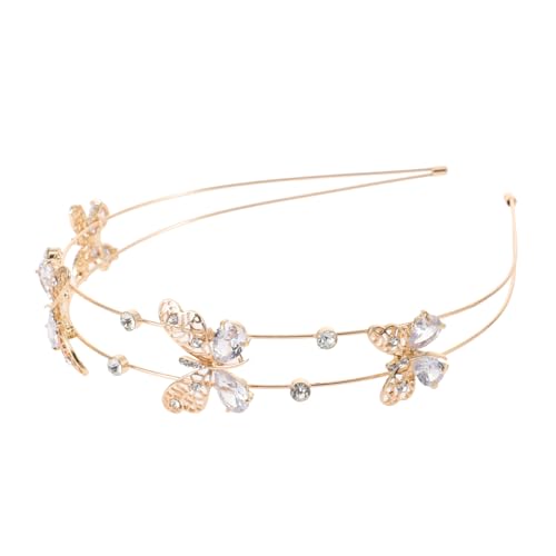 DRESSOOS Brautschmuck Haarband Mit Und Schleife Doppeltes Stirnband Für Hochzeiten Partys Und Besondere Anlässe Stilvolles Haarschmuck Für Frauen von DRESSOOS