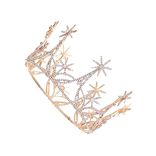 DRESSOOS Schöner Braut-haarreif Mit Zarter Sternenkrone Goldene Für Hochzeiten Partys Und Festliche Anlässe Perfekter Kopfschmuck Für Romantische Feiern von DRESSOOS