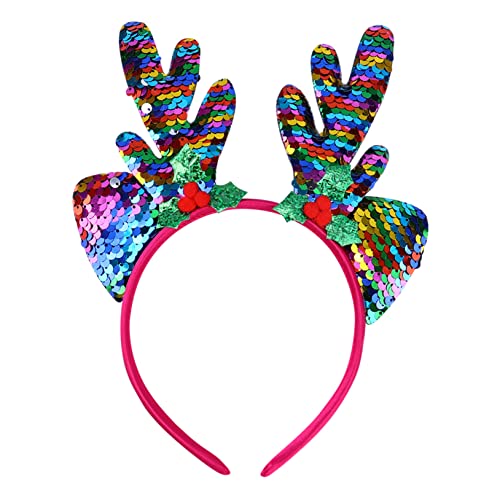 DRESSOOS Stirnband Weihnachten Geweih Haarbänder Jungen Und Mädchen Haarschmuck Aus Material Lichtecht Für Partys Feiern von DRESSOOS