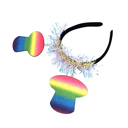 DRESSOOS Regenbogen Haarband Bunte Stirnbänder Kopfaccessoire Festival Stirnband Requisiten Kostüm Ornament Leichte Glatte Filigrane Accessoire Geburtstage Cosplay Weihnachtsfeiern Maskenba von DRESSOOS