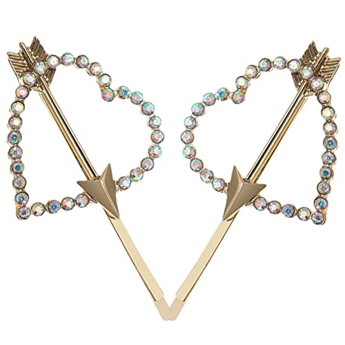 DRESSOOS Strass Haar Clips Herz Form Bobby Metall Haar Frauen Haarnadeln Set von DRESSOOS