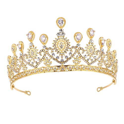 DRESSOOS Strass Prinzessin Krone Hochzeit Tiara Kopfschmuck Damen Braut Accessoire für Party Tanz Abendveranstaltung von DRESSOOS