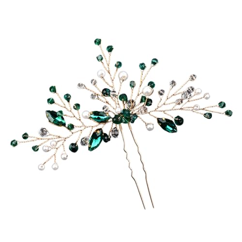 DRESSOOS Strassband Metall Braut Strass Haarbänder Kette Braut Haarperlen Dunkelgrün DRESSOOS Strassband Metall Braut Strass Haarbänder Kette Braut Haarperlen Dunkelgrün von DRESSOOS