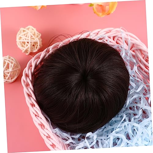 DRESSOOS Synthetikhaar Dutt Perücke Dunkelbraun Haarteil Mit Gummiband Für Pferdeschwanz Und Hochsteckfrisuren Praktisches Haar Chignon Perücke Werkzeug Für Damen Leicht Und Langlebig von DRESSOOS