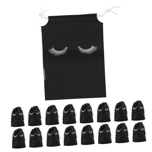 DRESSOOS Tragbare Wimperntaschen 50er-Set Make-up-Tasche Mit Kordelzug Für Unternehmen Kunststoff Kosmetischer Wimpern-Organizer Augendruck von DRESSOOS