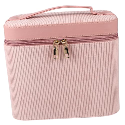 DRESSOOS Zweischichtiger Kosmetikkoffer Mit Spiegel Für Damen Aufbewahrungsbox Für Kosmetika Mit Tragegriff Und Großem Stauraum Für Reisen Robust Und Abriebfest von DRESSOOS