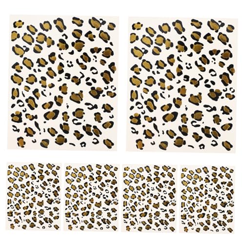 DRESSOOS 6blätter Transferaufkleber Dekorativ Zarte Aufkleber Body-party-dekor Aufkleber Mit Leopardenmuster Partyaufkleber Halloween-aufkleber Cosplay-aufkleber Für Lange Nutzung von DRESSOOS