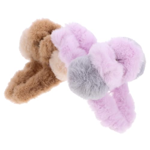 DRESSOOS Unverzichtbares Haarspangen-set 2-teilig Große Klemmen Mit Pelziger Textur Stilvolle Haarklammern Für Frauen Und Mädchen von DRESSOOS