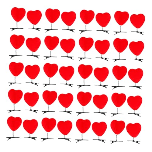 DRESSOOS 40stücke Teiliges Roter Herz-haarspangen Für Valentinstag Süße Haarschmuck-accessoires Für Mädchen Und Damen Für Romantische Anlässe Und Tägliches Tragen von DRESSOOS
