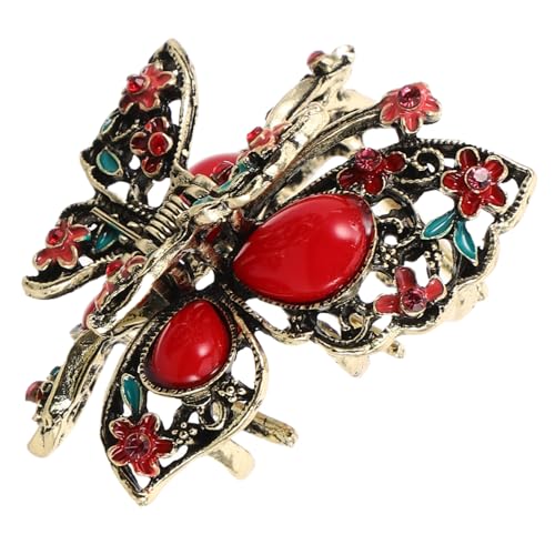 DRESSOOS Vintage Schmetterlingshaarklammern Metall Strass Kristallspangen Retro Funkelnde Haarspangen Für Frauen Mädchen Rot Dutt Pferdeschwanz Hochsteckfrisur DRESSOOS Vintage Schmetterlingshaarklammern Metall Strass Kristallspangen Retro Funkelnde Haarspangen Für Frauen Mädchen Rot Dutt Pferdeschwanz Hochsteckfrisur von DRESSOOS