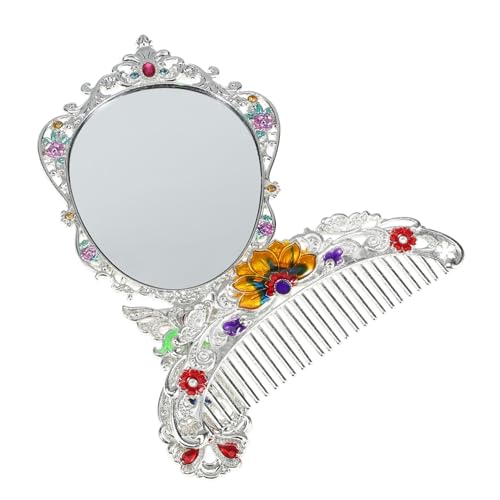 DRESSOOS Vintage Spiegelkamm-set Tragbar Faltbar Silberfarben Make-up-tool Haar-styling Für Frauen DRESSOOS Vintage Spiegelkamm-set Tragbar Faltbar Silberfarben Make-up-tool Haar-styling Für Frauen von DRESSOOS