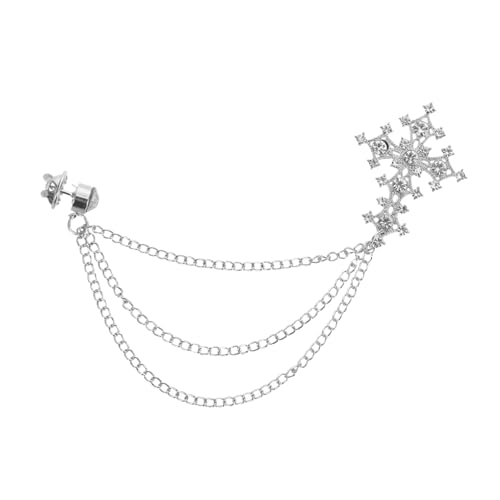 DRESSOOS Vintage Strass Kreuz Brosche mit Kette Metall Punk Style Anstecknadel für Cardigan Mantel Damen Schmuck Accessoire Stabile Verarbeitung Modischer Schal Pin von DRESSOOS