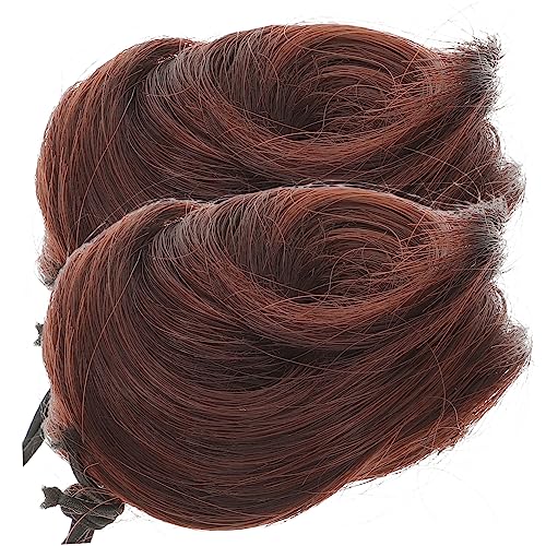 DRESSOOS 2stücke Haarknoten-extensions Für Pferdeschwanz-dutt Haarteil Für Dutt-haarklammer Modische Haarteile Für Frauen Braut-kopfschmuck Aus Hochwertigem Material Weich Und Geschmeidig f von DRESSOOS
