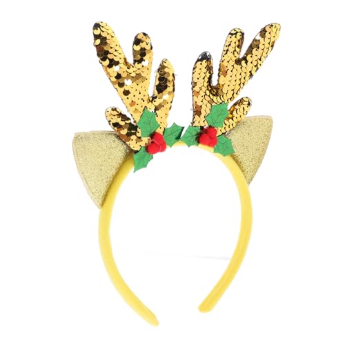DRESSOOS Ohr-stirnband Weihnachts-haarschmuck Mit Pailletten Lichtechte Kopfbedeckung Für Weihnachtsfeiern Zufällige Farbe von DRESSOOS