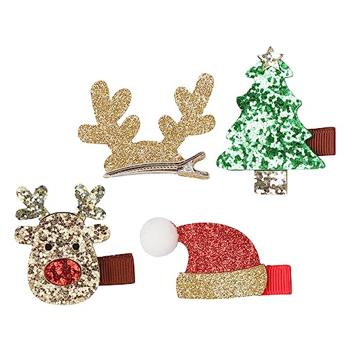 DRESSOOS Weihnachts-haarschmuck Für Mädchen 4 Haarspangen Mit Pailletten Leicht Festliche Haarspangen Für Kinder von DRESSOOS