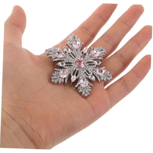 DRESSOOS Weihnachtliche Schneeflocken-brosche mit Strass Modische Leichte Anstecknadel für Winterjacke Mantel Anzug und Pullover Unisex Schmuck für Festliche Outfits von DRESSOOS