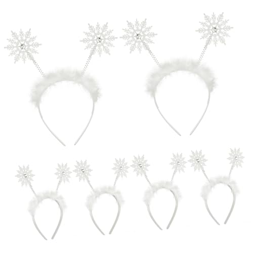 DRESSOOS 6stücke Schneeflocke Haarreif Junge Mädchen Stirnband Weihnachts Haarschmuck Party Kopfbedeckung Mädchen Haarband Schmuck Für Winter Fest von DRESSOOS