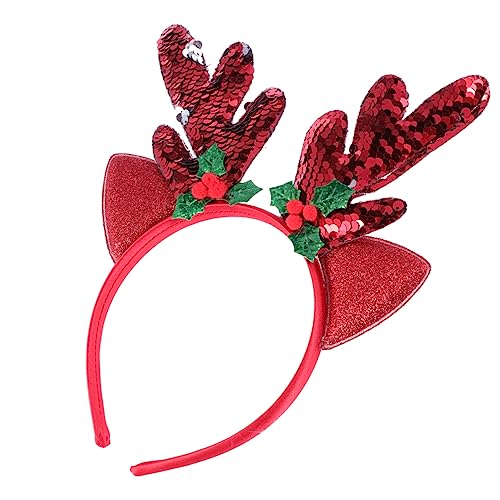 DRESSOOS Weihnachtlicher Haarreif Mit Glitzer Rentiergeweih Lustiger Haarschmuck Für Frauen Und ädchen Ideale Party Dekoration Für Festliche Anlässe von DRESSOOS