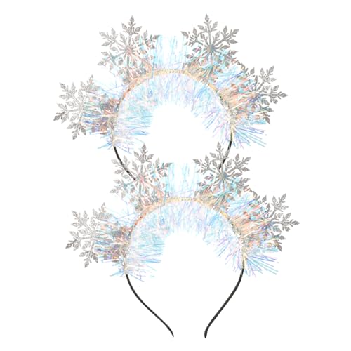 DRESSOOS Weihnachts Stirnband Mit Schneeflocken Haarreifen Festliche Haarschmuck Für Weihnachten Party Und Feiertage Xmas Haardekoration Für Erwachsene Und von DRESSOOS