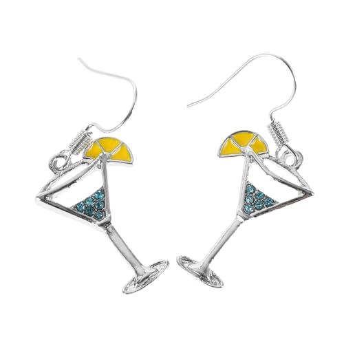DRESSOOS Weinglas Ohrringe Damen Kreative Cocktail Cup Anhänger Leicht Elegant Alltags und Party Schmuck Stilvolle Dangle Tropfen Ohrhänger für Frauen von DRESSOOS
