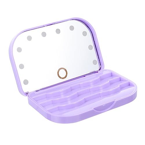 DRESSOOS Wimpernaufbewahrungsbox mit LED Licht Tragbares Wimpernetui mit Spiegel Organizer für Falsche Wimpern für Reisen und Alltag von DRESSOOS