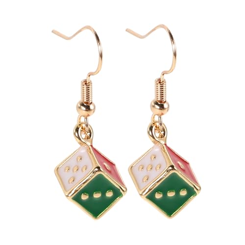 DRESSOOS Würfel Ohrringe für Damen Kreative Geometrische Hängeohrringe Langlebiger Legierung Bunt und Leicht für Alltag und Besondere Anlässe von DRESSOOS