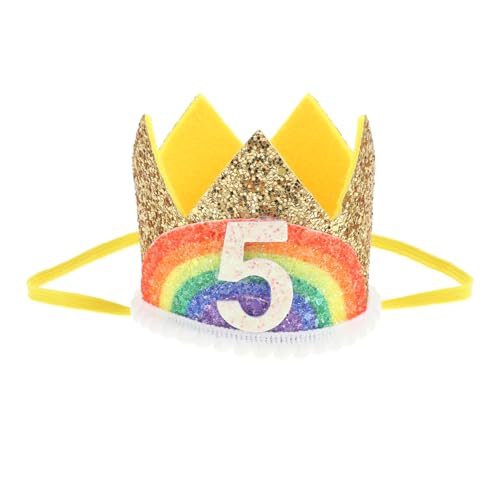 DRESSOOS Baby-stirnband Geburtstagsparty-zubehör Einzigartige Regenbogen-krone Für Neugeborenen-fotografie Foto-requisiten von DRESSOOS