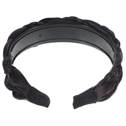 DRESSOOS Damen Haarband Mit Geflochtenem Design Aus Synthetischem Haar Komfortabel Und Stilvoll Für Alltag Und Partys Tiefbraun Für Mädchen Und Frauen von DRESSOOS
