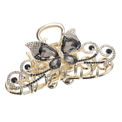 DRESSOOS Große Haarklammer Mit Strasssteinen Elegante Schmetterlings-haarspange Für Damen Rutschfester Halt Für Dickes Haar Für Hochzeiten Und Partys von DRESSOOS