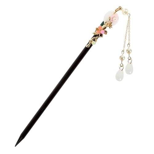 DRESSOOS Traditionelle chinesische Haarnadel Haarstab aus Holz weiße Jade-Kappe Haarknoten-Clip für Frauen elegantes Haar-Accessoire für DRESSOOS Traditionelle chinesische Haarnadel Haarstab aus Holz weiße Jade-Kappe Haarknoten-Clip für Frauen elegantes Haar-Accessoire für von DRESSOOS