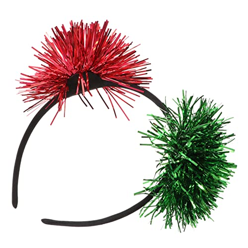 DRESSOOS Helles Seidenkugel-stirnband Pom Pom Headbopper Weihnachts-disco-kugel-stirnband 4. Juli Accessoires Für Frauen Glitzernder Haarreifen Ostern Kind Kleiner Bommel Metall Niedlich von DRESSOOS